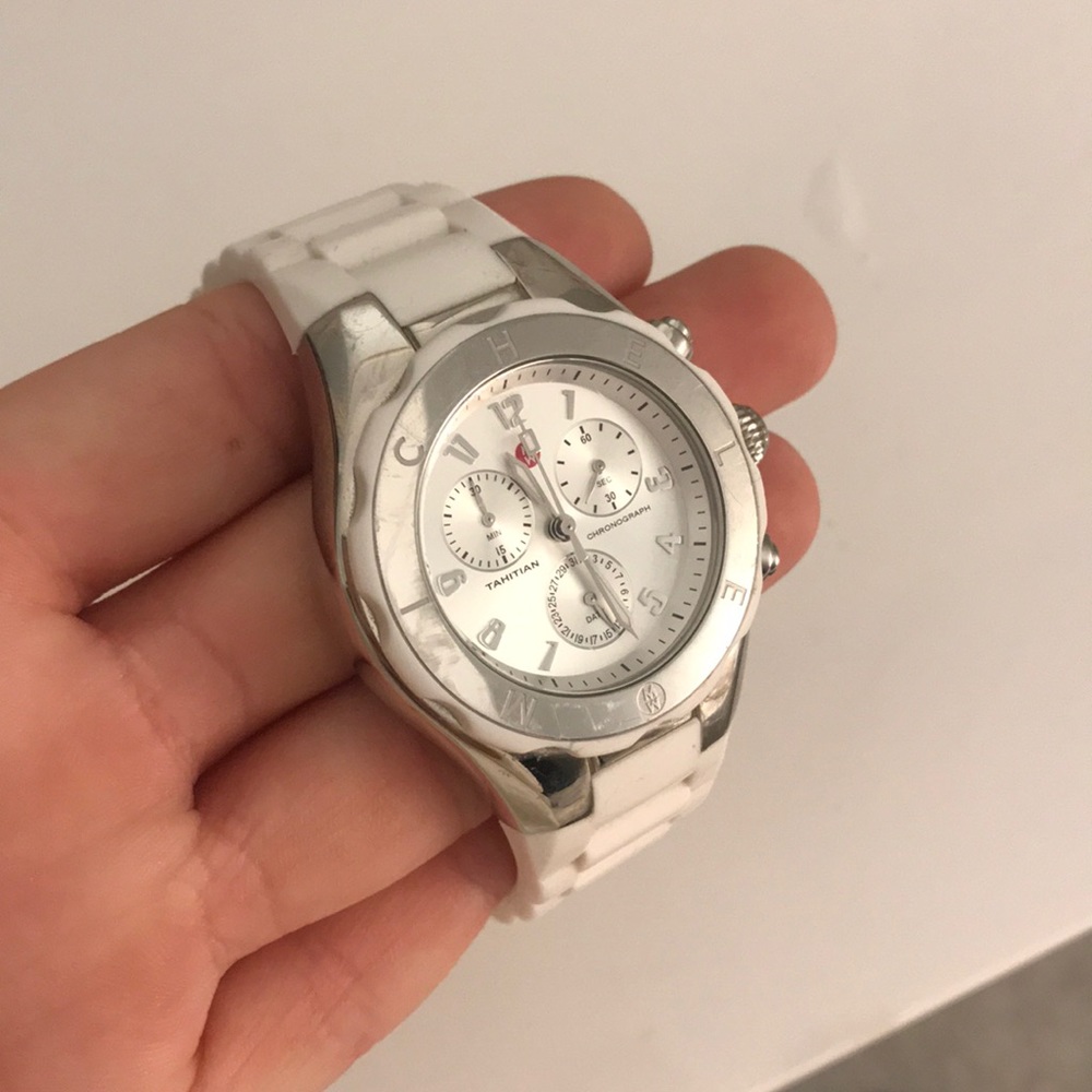 Michele White Silicone Watch